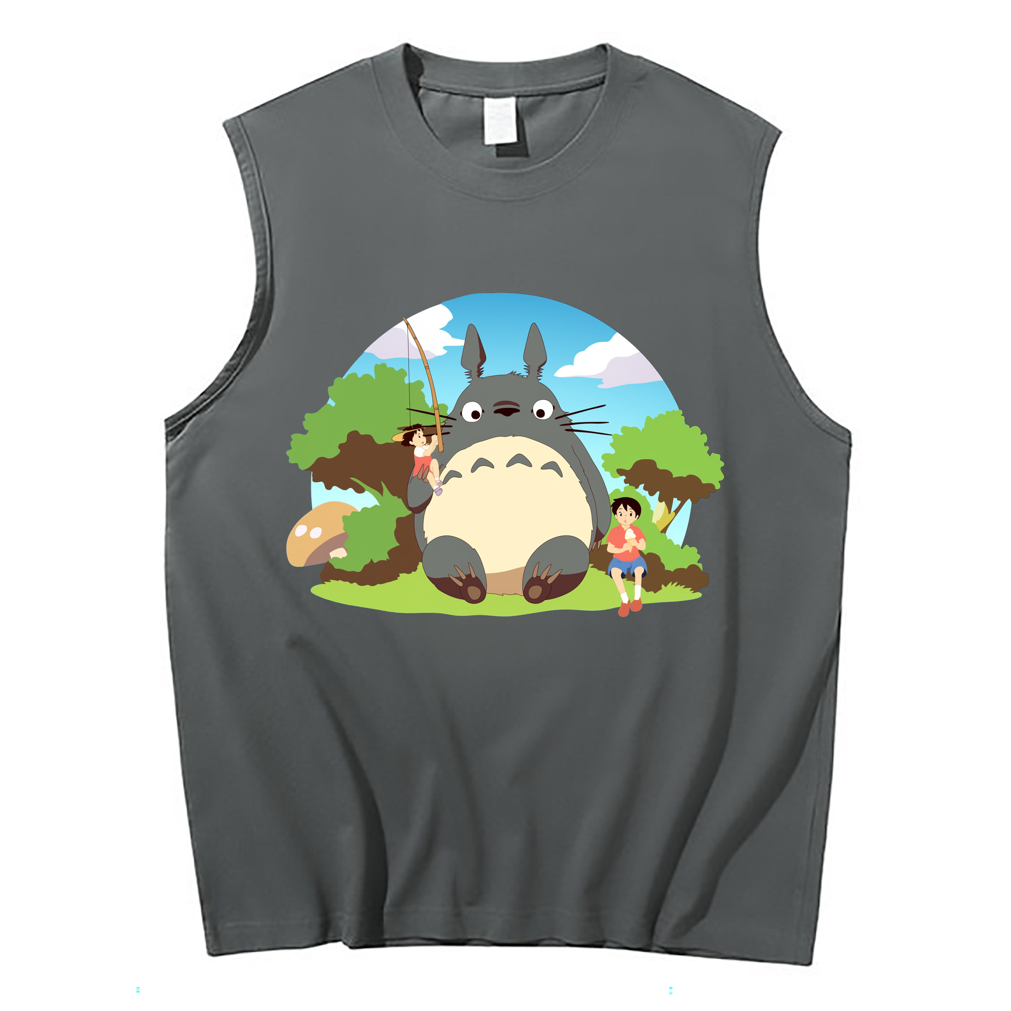 （画像用） となりのトトロ 草壁メイ 草壁サツキ My Neighbor Totoro Satsuki Kusakabe Mei Kusakabe コットン100％タンクトップ（フロントプリント）